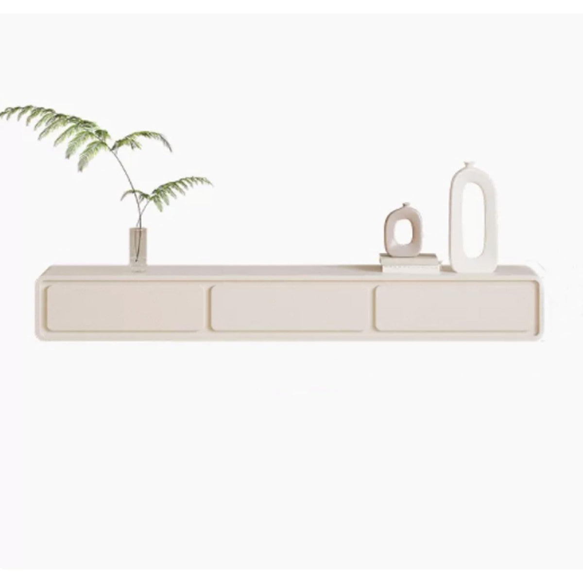 Cream White Floating TV Stand with Drawers G80347