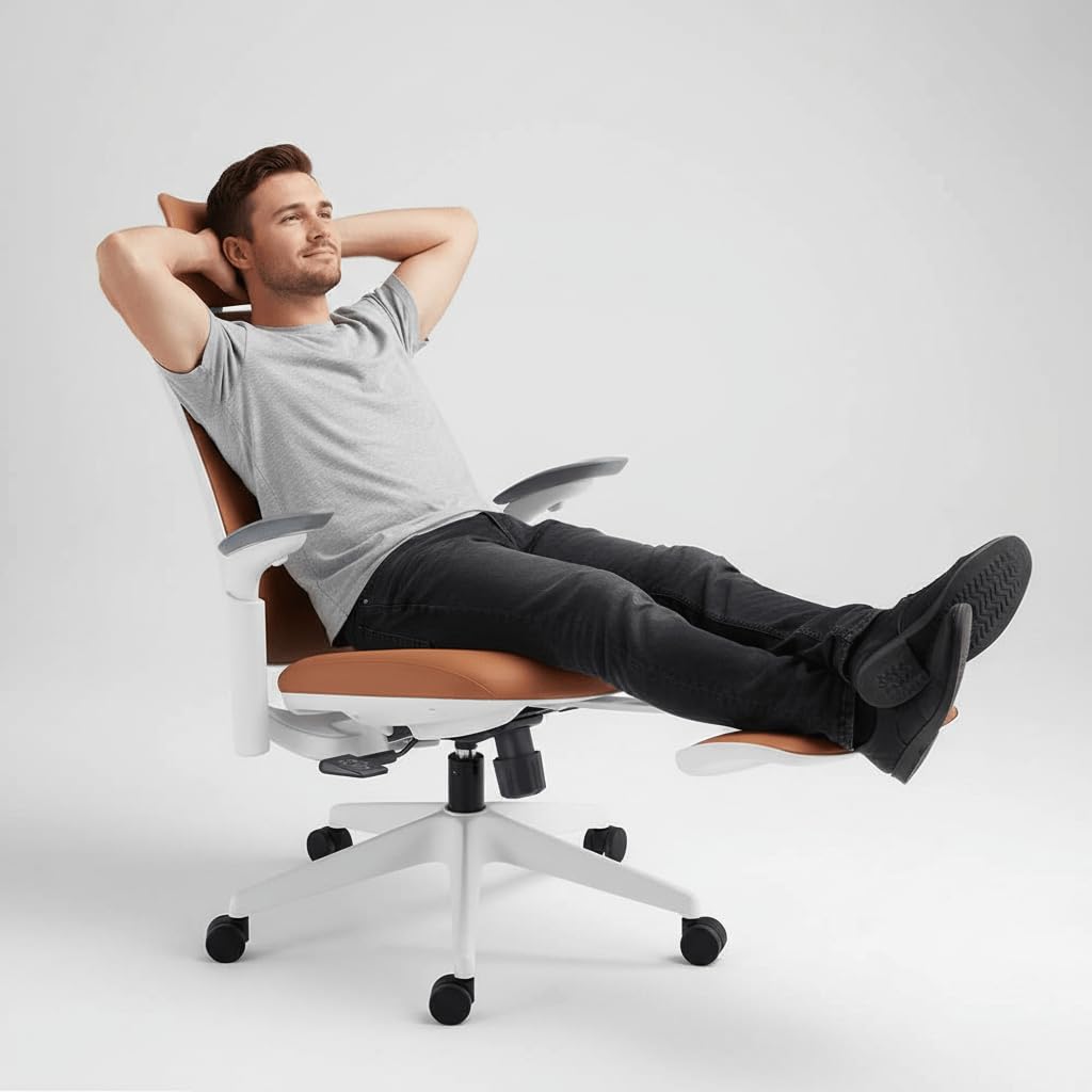 Leather Ergonomic Office Chair with Footrest Q70204