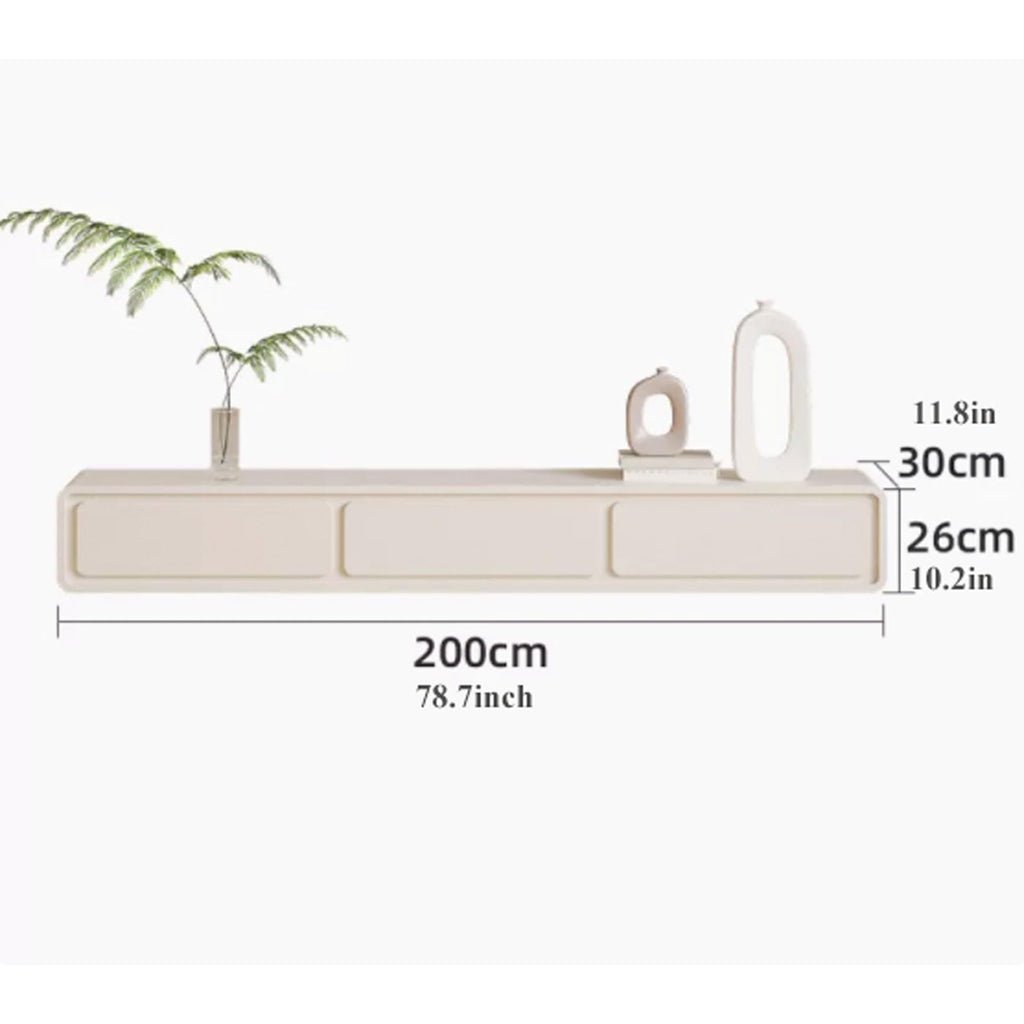Cream White Floating TV Stand with Drawers G80347