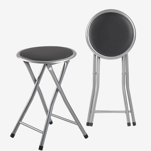2 Pcs Portable Folding Stools, 18 Inch 330 Lb Capacity Black A47393