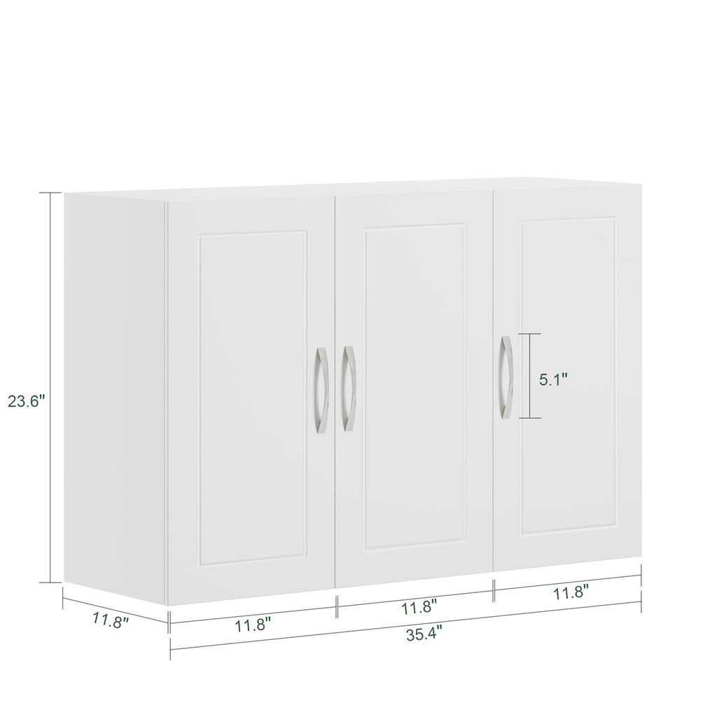 White 3-Door Bathroom Wall Cabinet A589