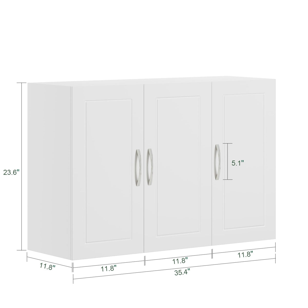 White 3-Door Bathroom Wall Cabinet A589