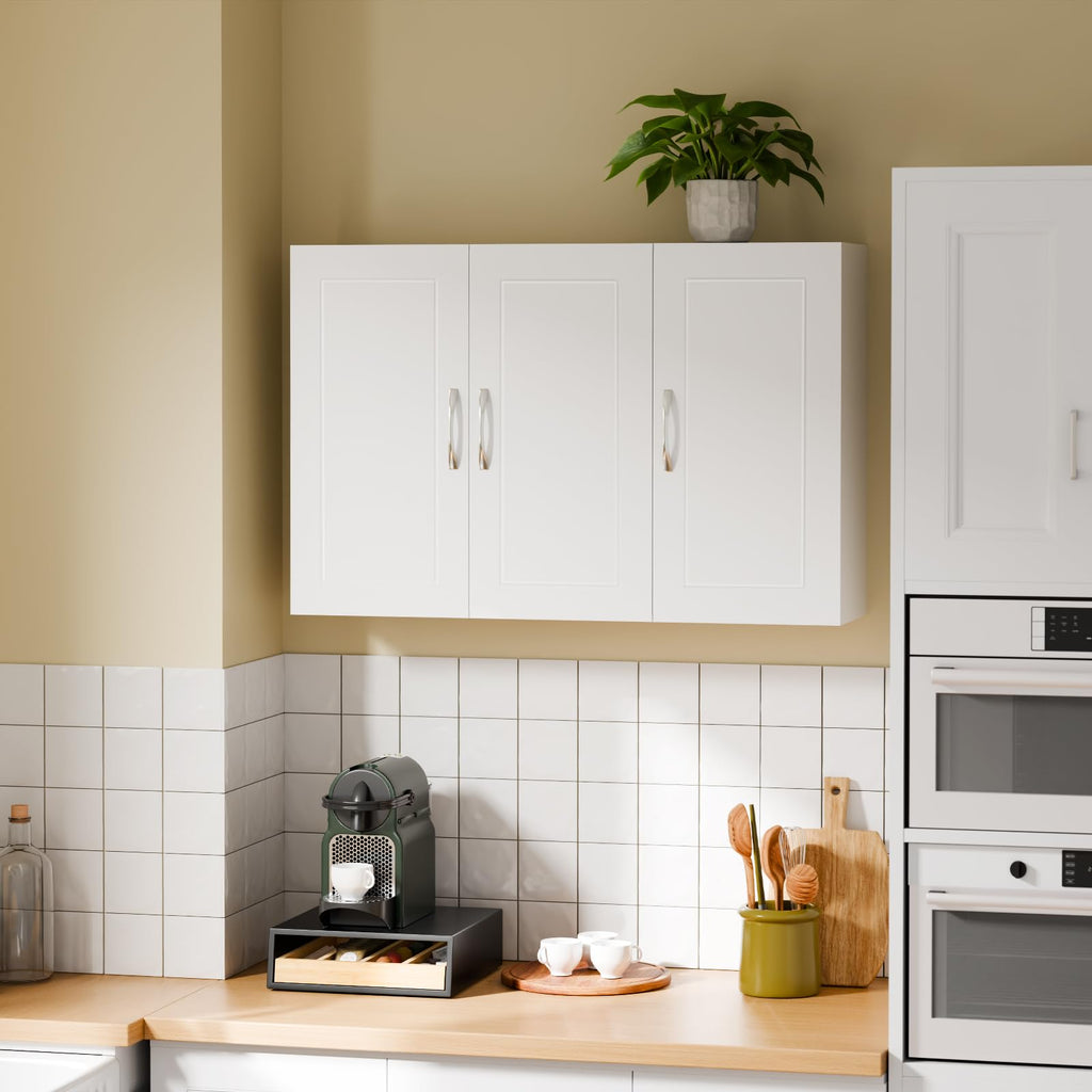 White 3-Door Bathroom Wall Cabinet A589