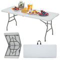 6FT White Plastic Folding Table with Carrying Handle A472