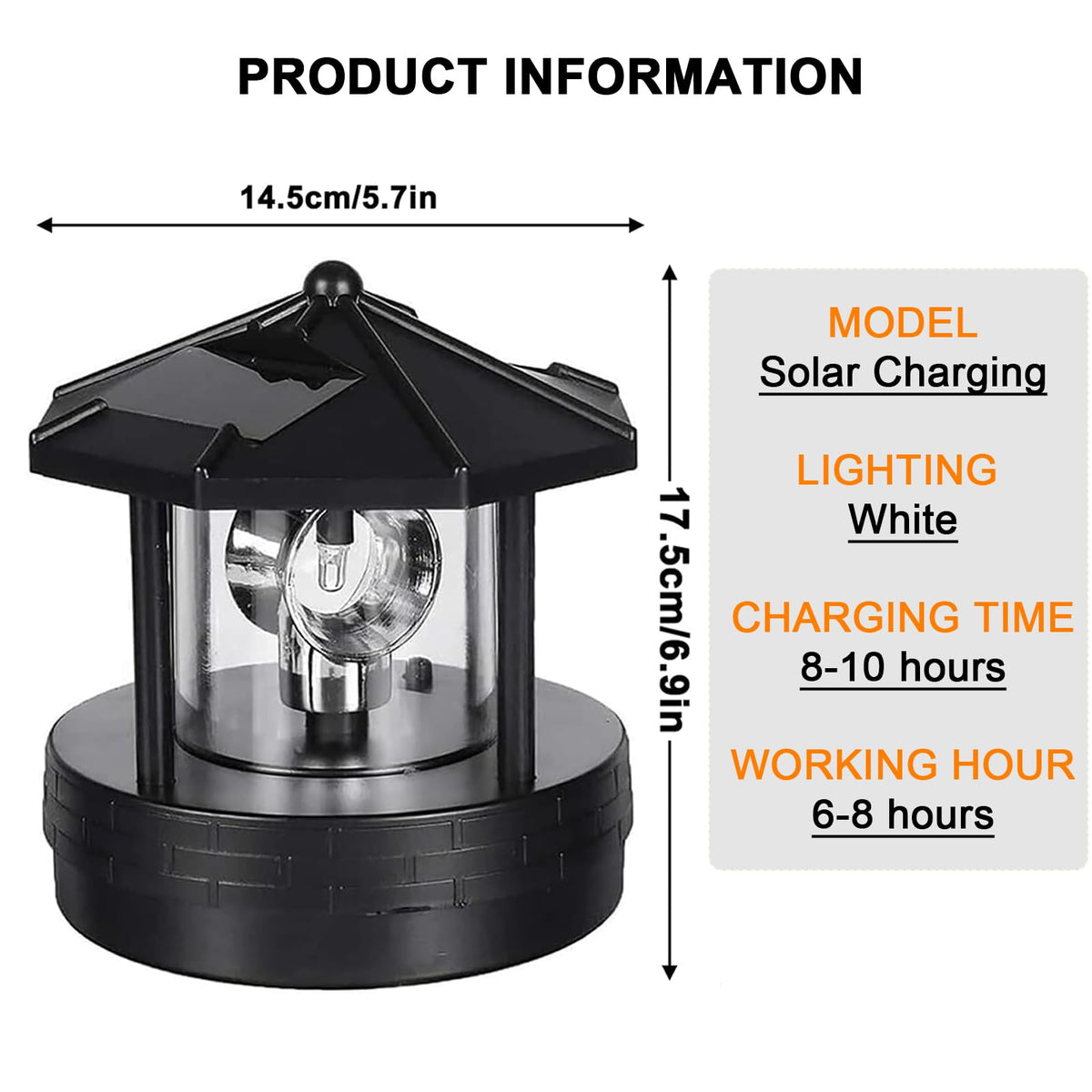 Solar Lights Outdoor LED Rotating Lighthouse Lamp P75279