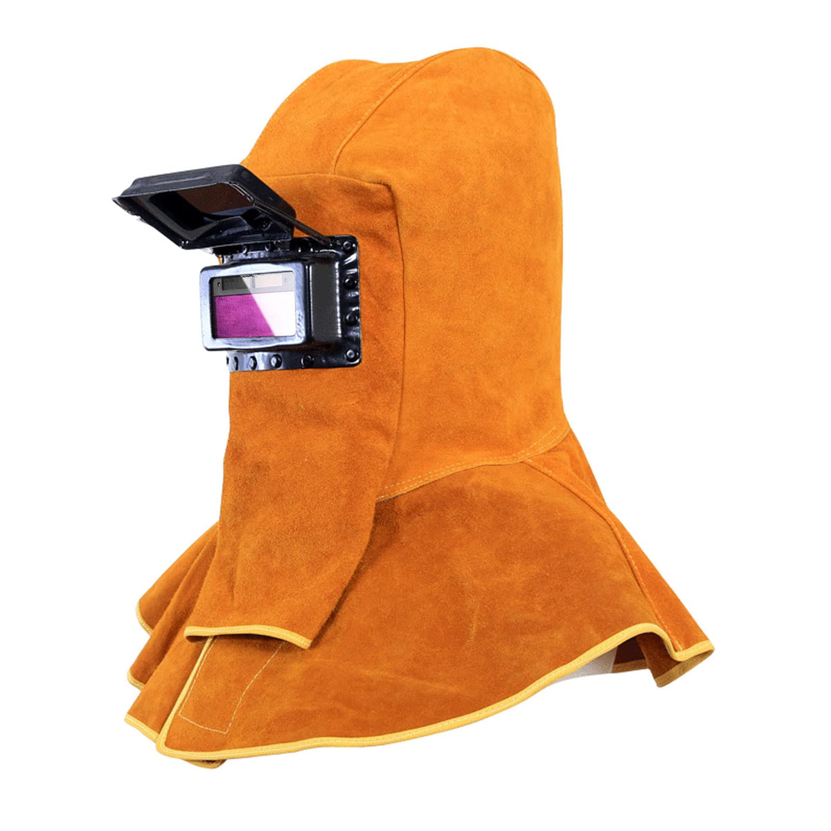 Cowhide Leather Welding Hood with Auto Darkening Filter F9374