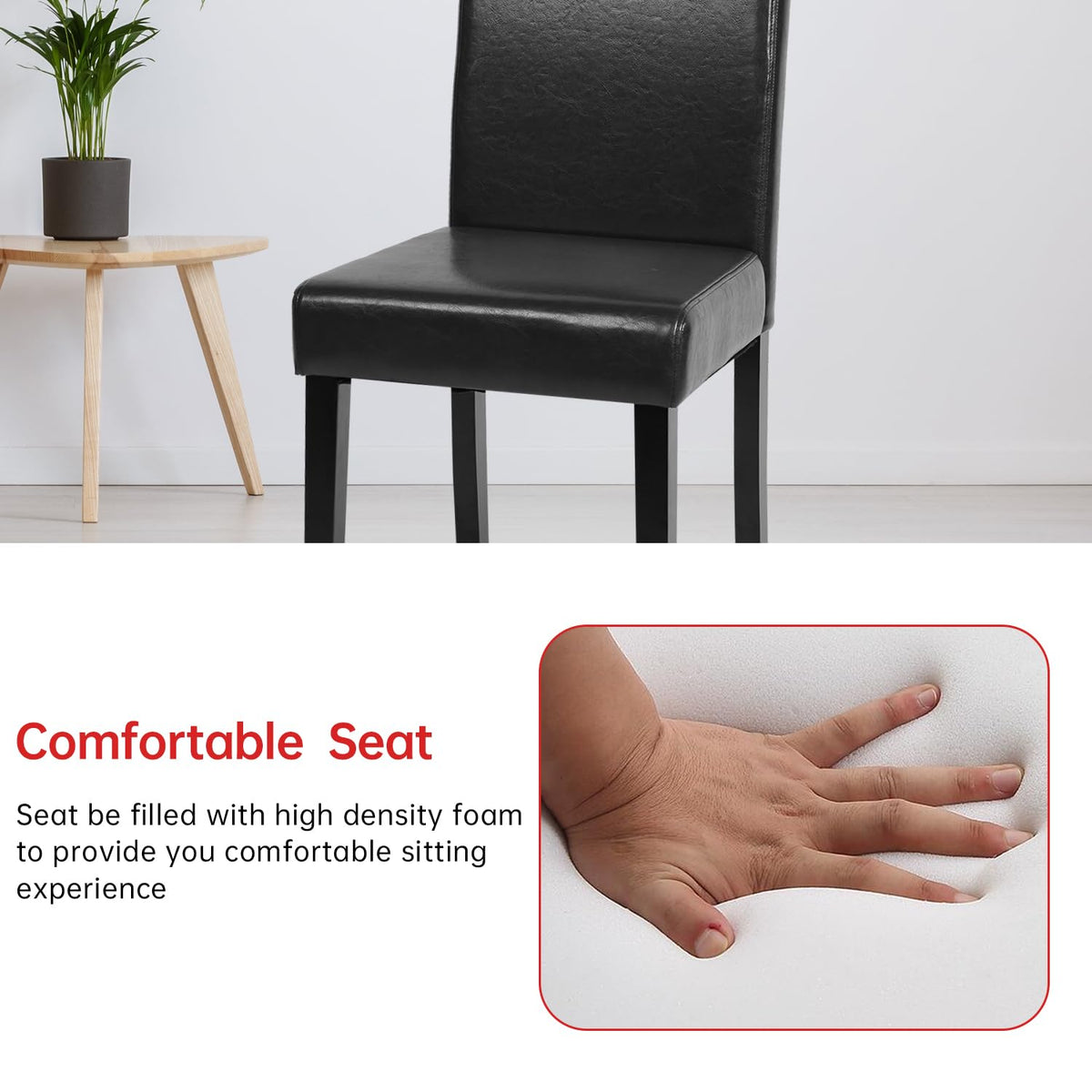 Set of 4 Black Dining Chairs Y292