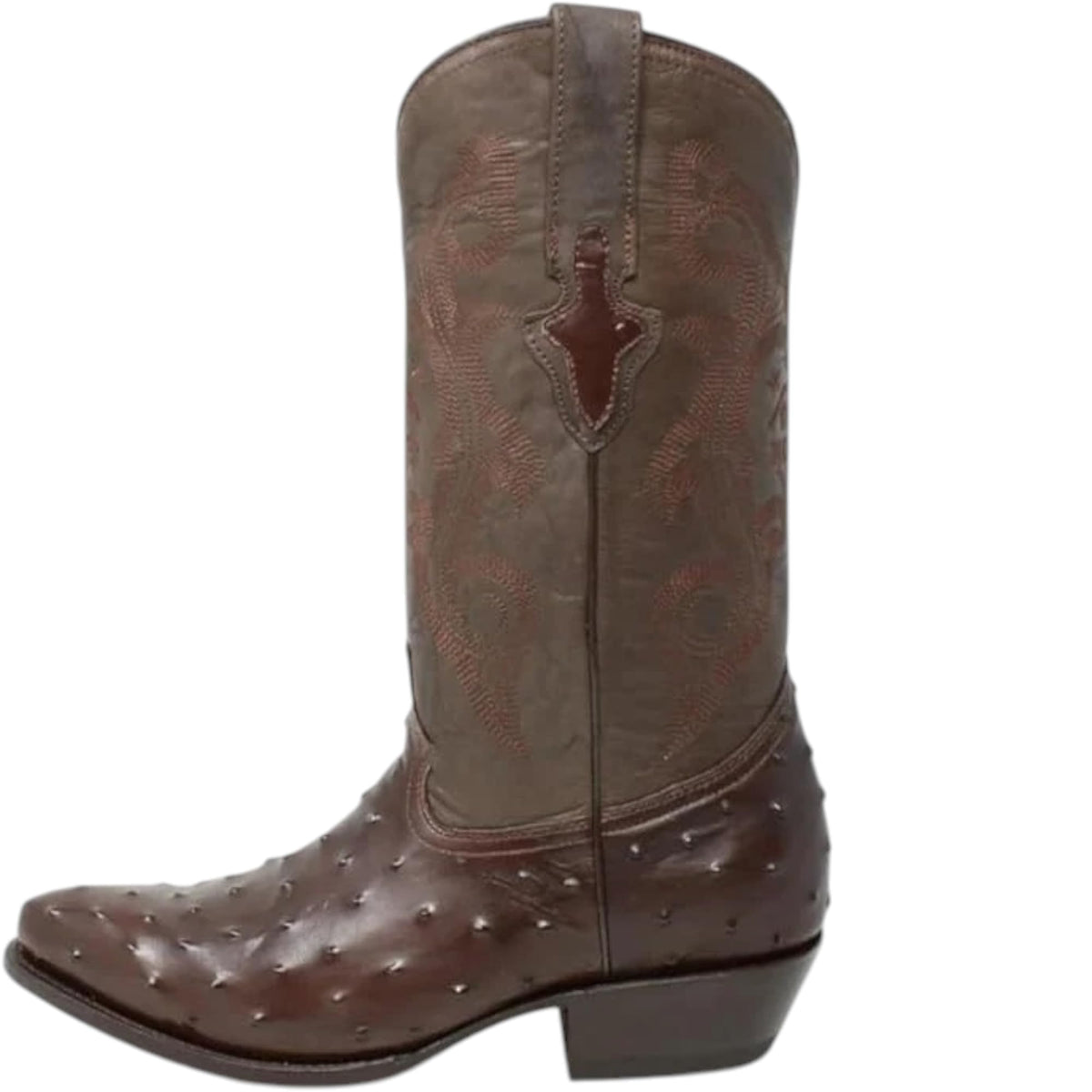 White Ostrich Print Leather Western Cowboy Boots U9709