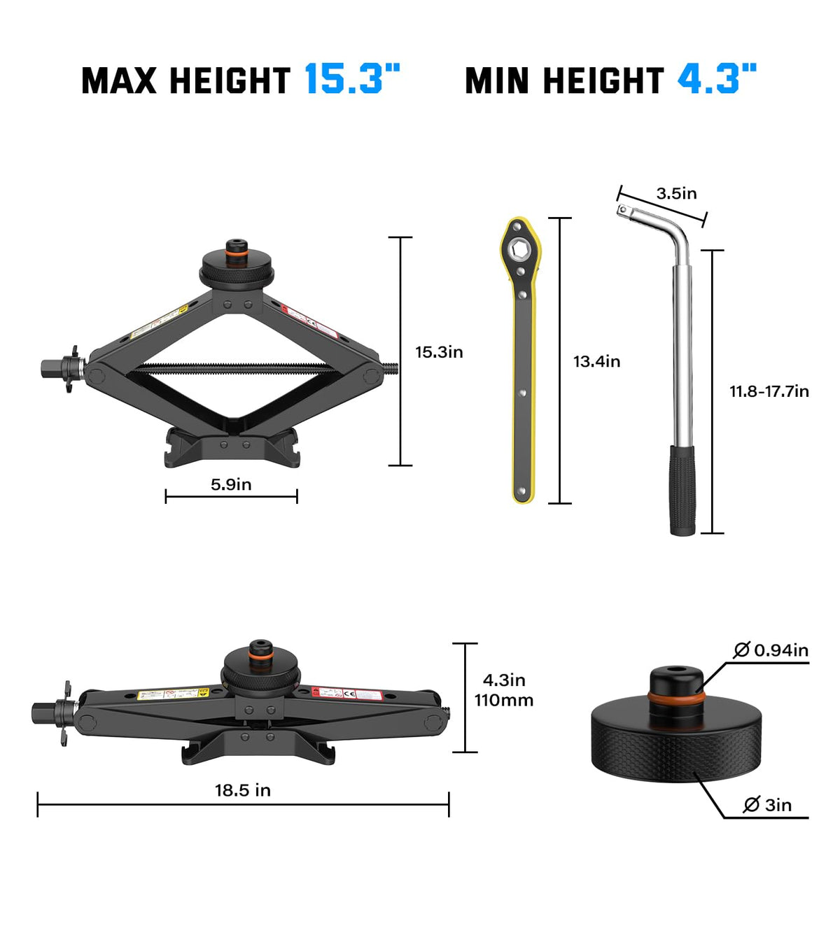 2.5 Ton Scissor Jack Kit T6112