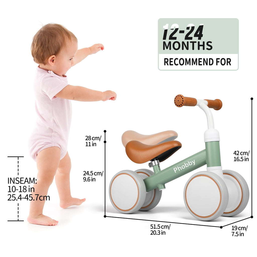 Green Adjustable Baby Balance Bike Y4637