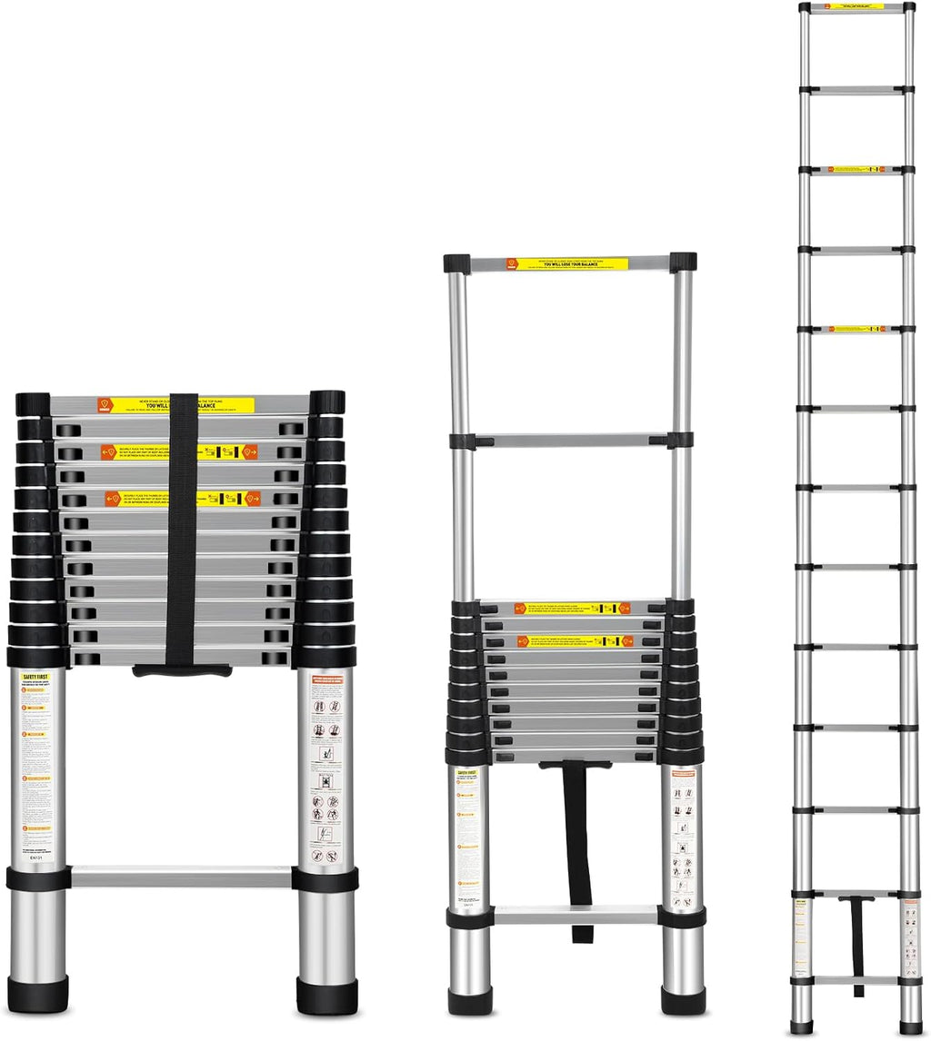 16.5FT Aluminum Telescoping Ladder 300 lbs E602