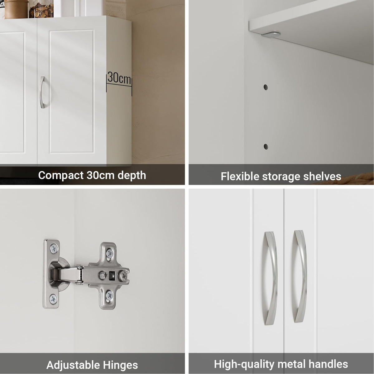 White 3-Door Bathroom Wall Cabinet A589