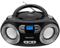 Portable CD Player Boombox with Bluetooth & FM Radio – Black E126869