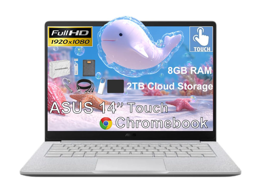 14" FHD Touchscreen Chromebook, 8GB RAM, 192GB Storage J4841