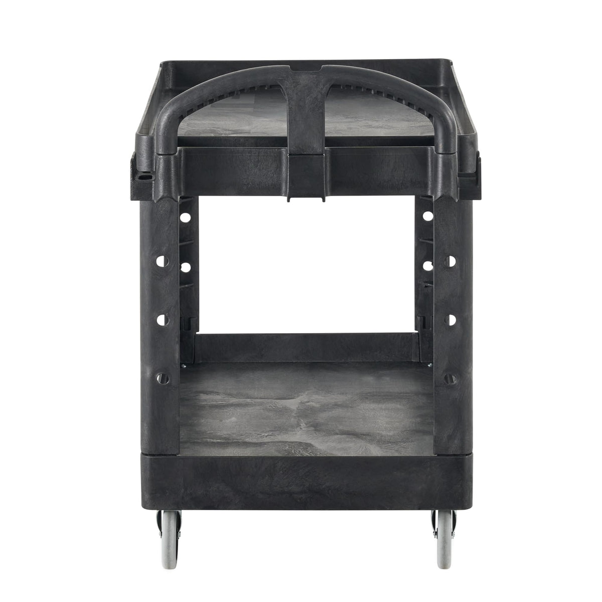 Black 2-Shelf Utility Cart with Lipped Shelves L37716