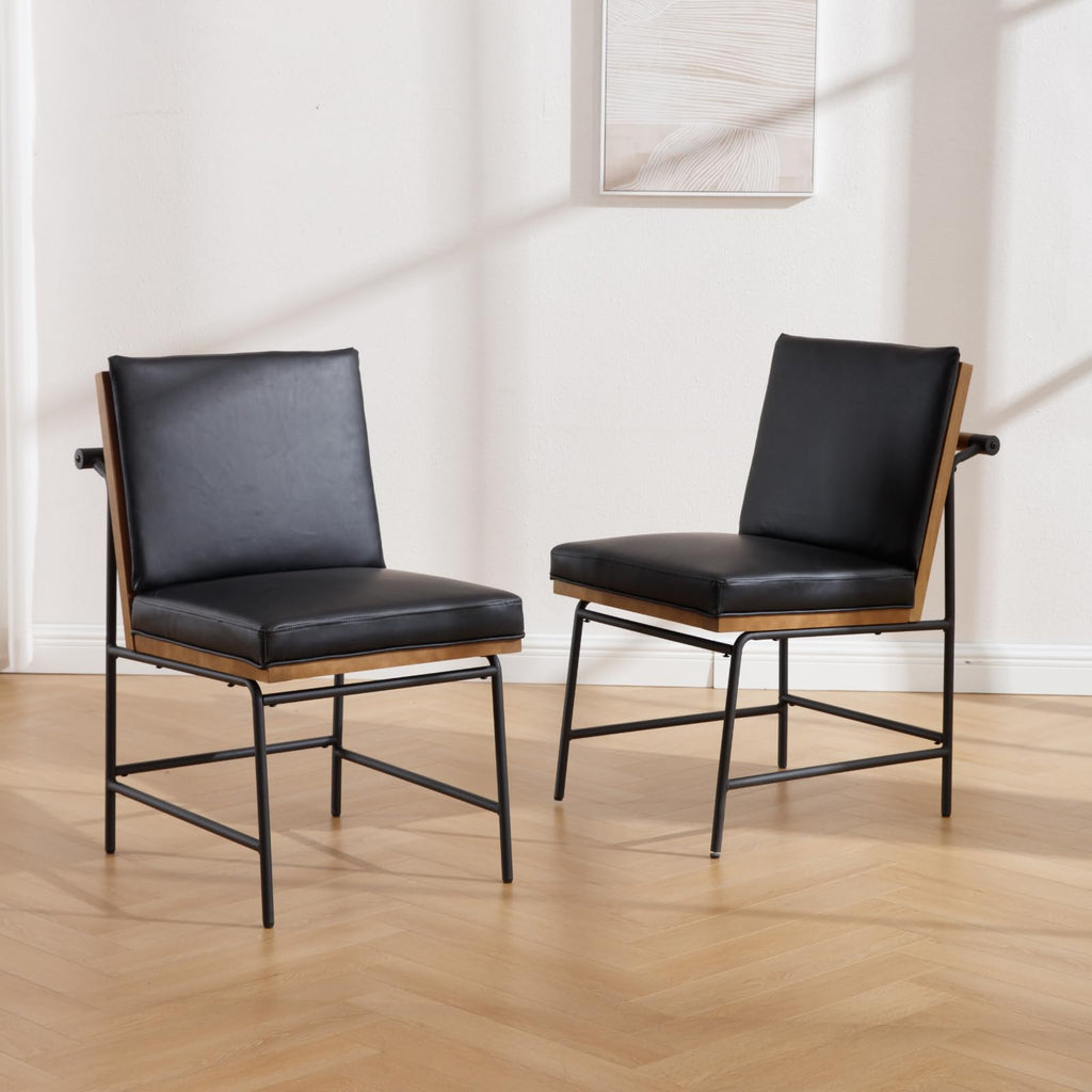 Black PU Dining Chairs Set of 2 R5036