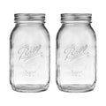 Regular Mouth 32-Ounces Mason Jar with Lids and Bands, Clear, Pack Of 2 L69295