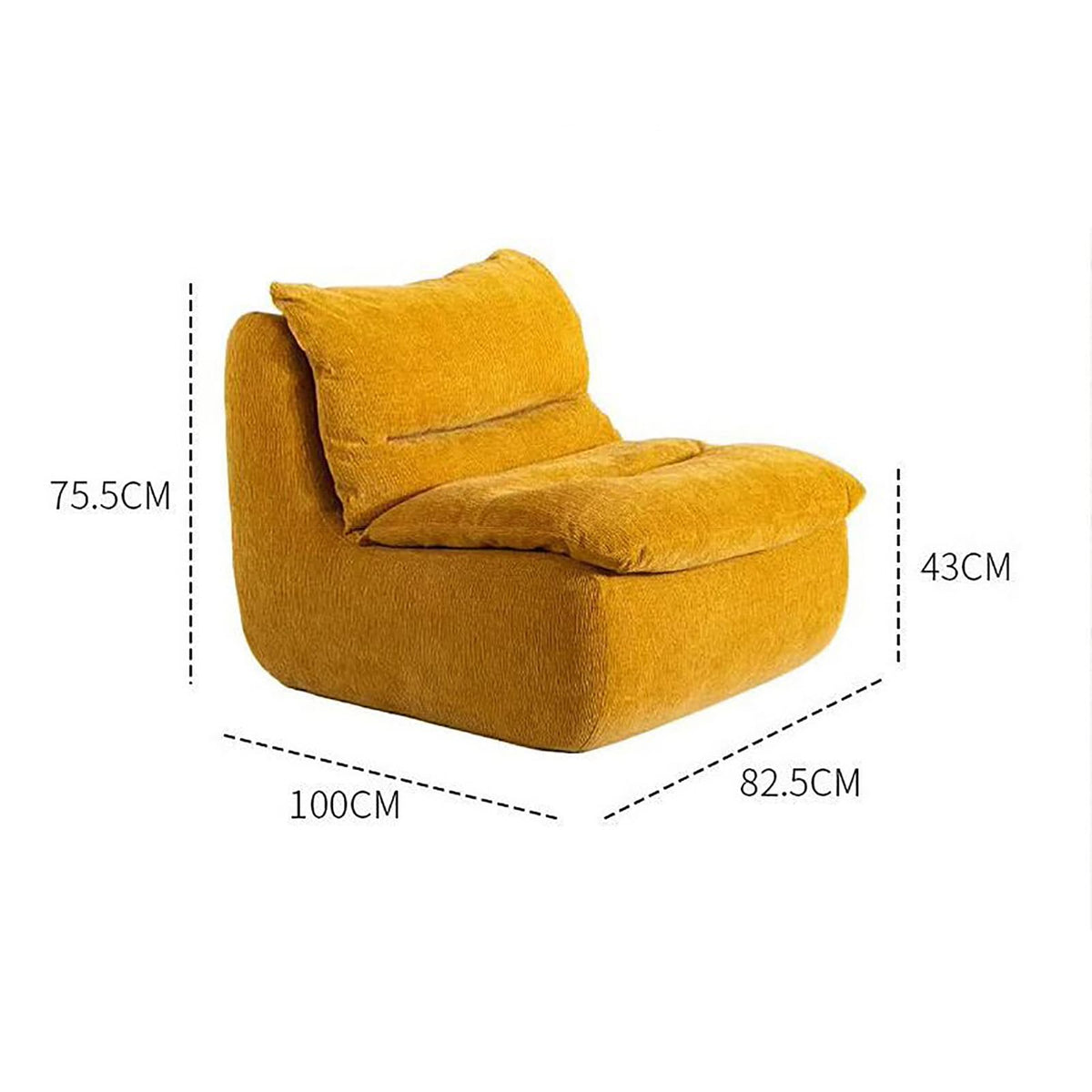 Yellow Memory Foam Bean Bag Chair L527