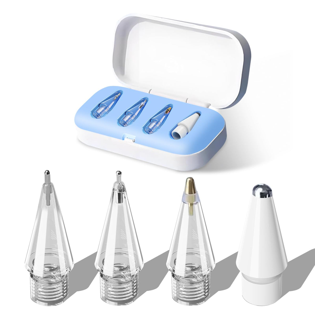 4 Pack Blue Replacement Pencil Tips with Storage Box B729173