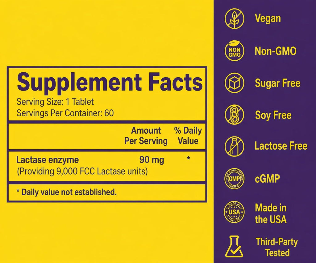 Lactase Enzyme Tablets 60 Tablets O361006