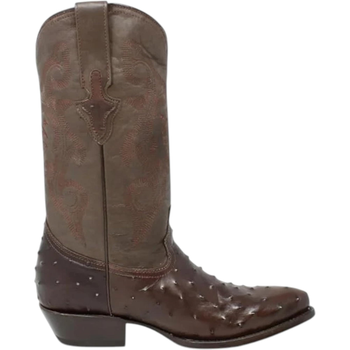 White Ostrich Print Leather Western Cowboy Boots U9709