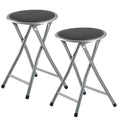 2 Pcs Portable Folding Stools, 18 Inch 330 Lb Capacity Black A47393