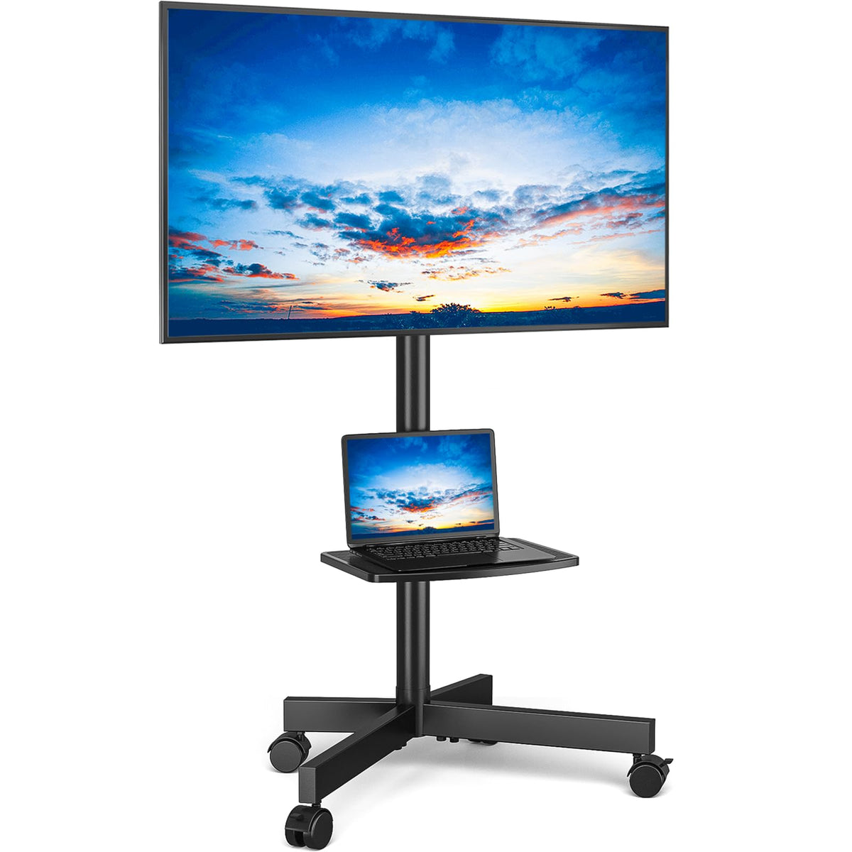 Mobile TV Stand for 23-65 Inch Flat Curved TVs Black L743