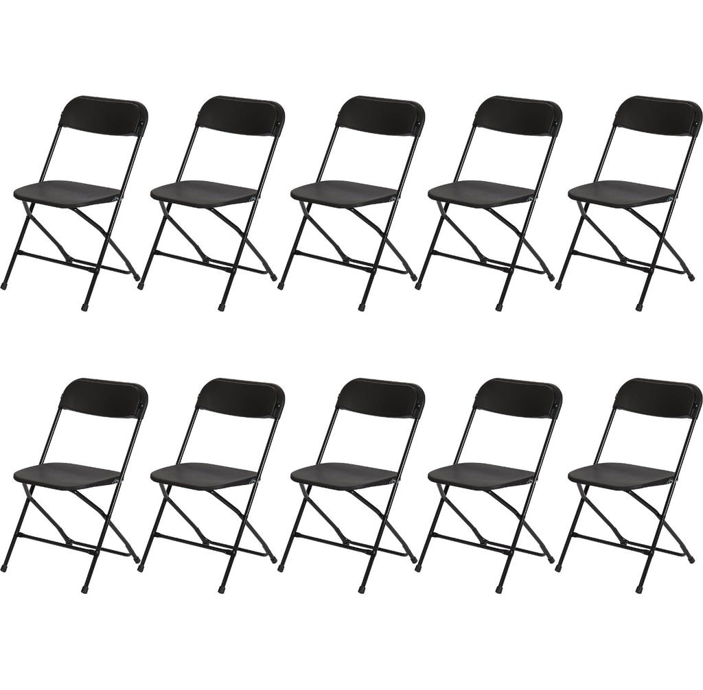 10 Pack Black Plastic Folding Chair P180
