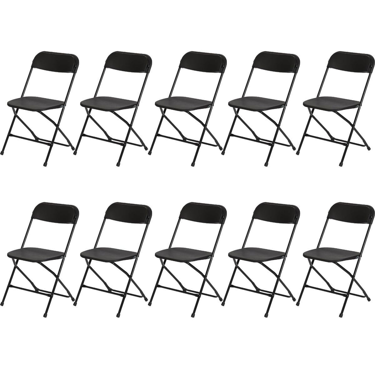 10 Pack Black Plastic Folding Chair P180