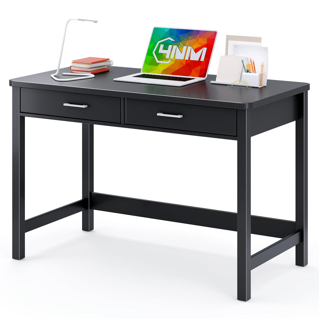 39.4" Small Desk with Wood Drawers Black G586389