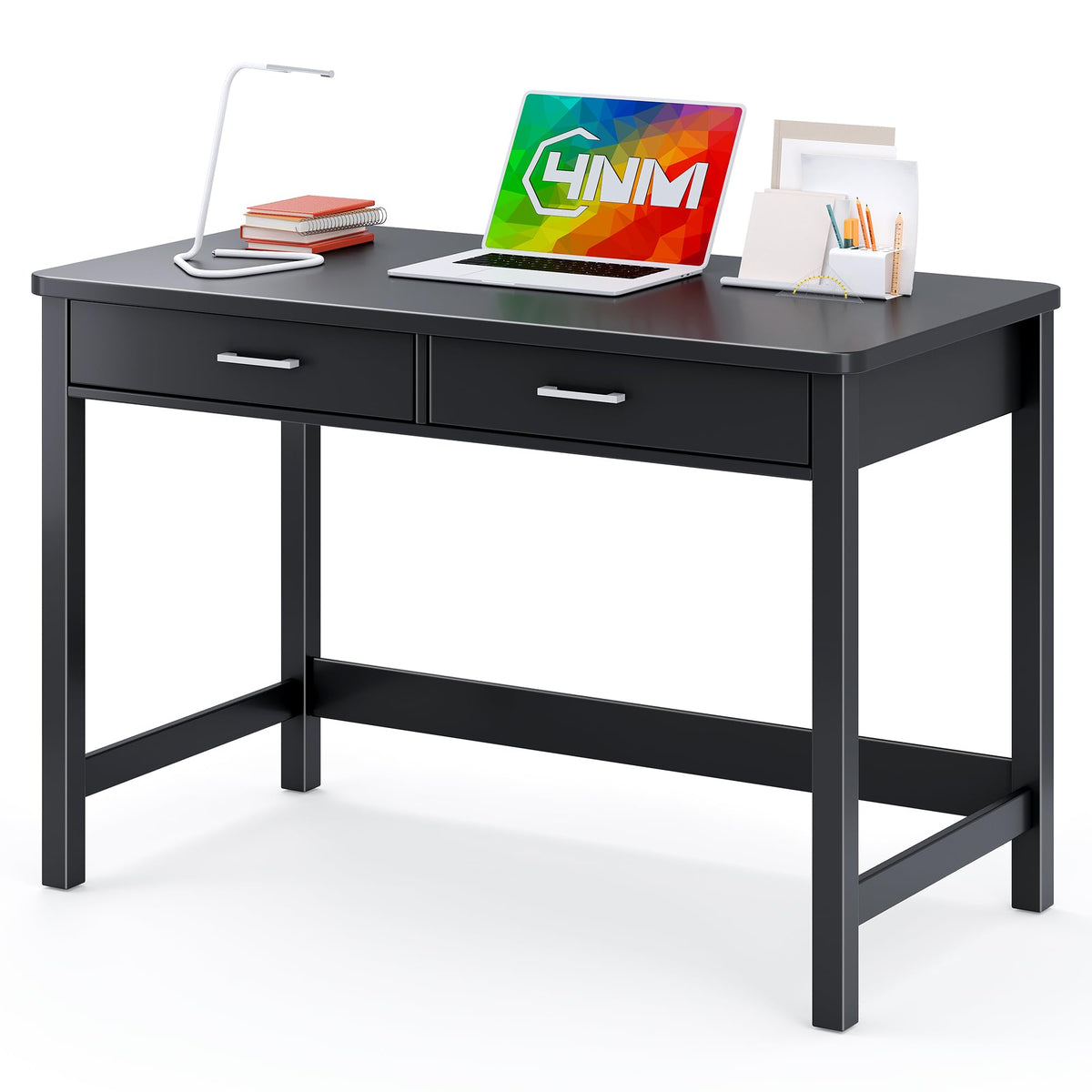39.4" Small Desk with Wood Drawers Black G586389