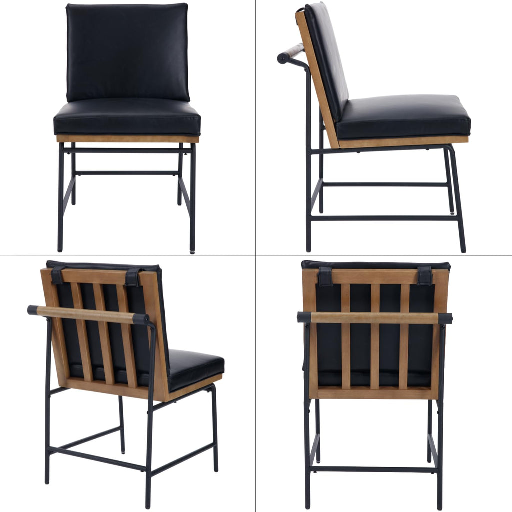 Black PU Dining Chairs Set of 2 R5036