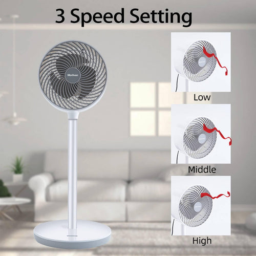 16 Inch 3-Speed Oscillating Stand Fan with Remote, White G441