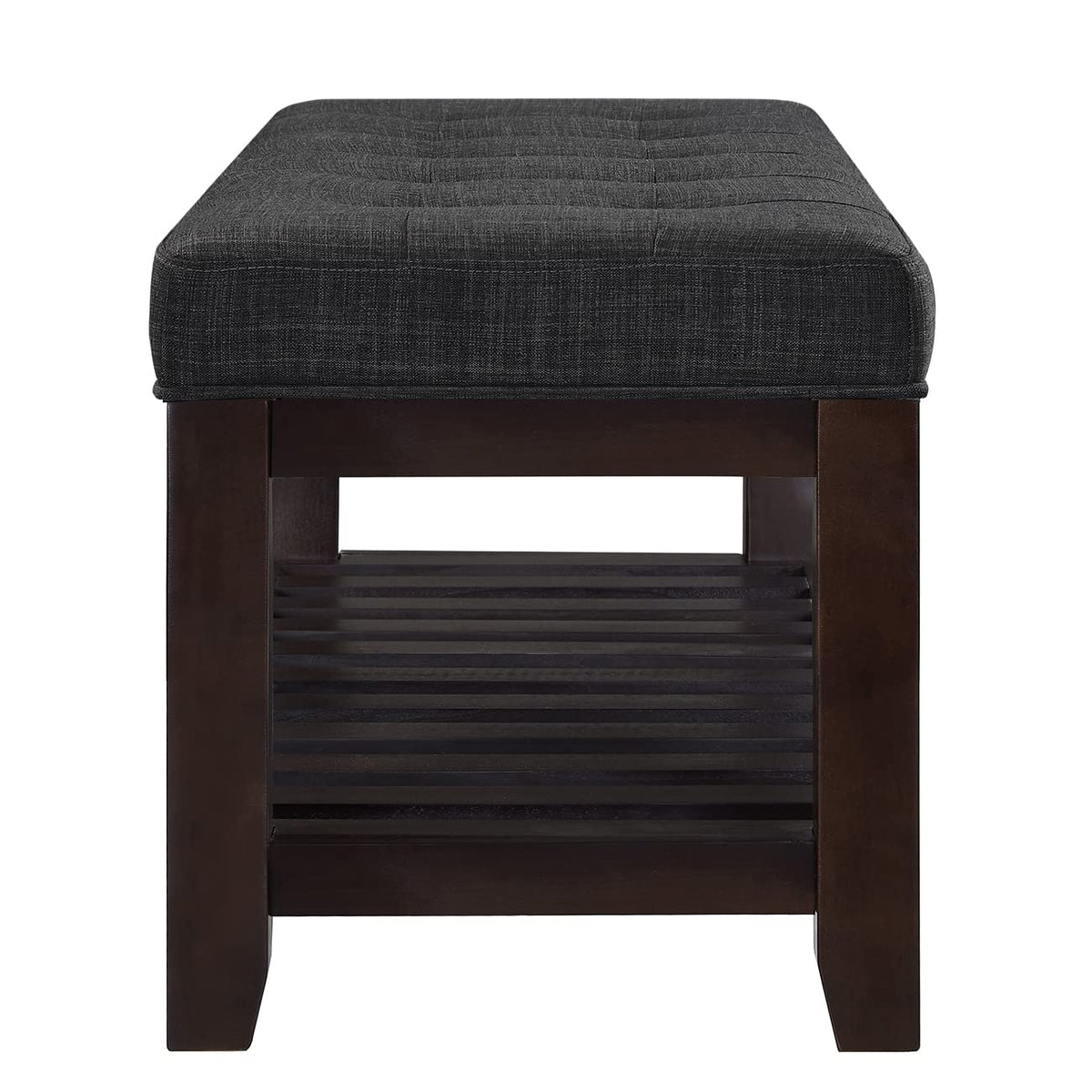 Large Rectangular Upholstered Tufted Linen Ottoman Bench P35823