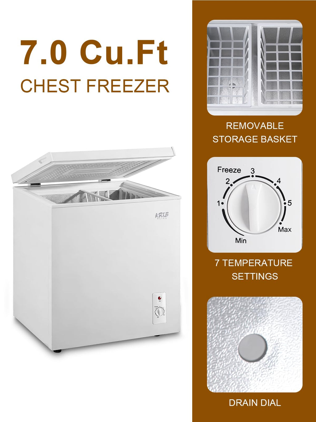7.0 Cu.Ft White Mini Chest Freezer S70406