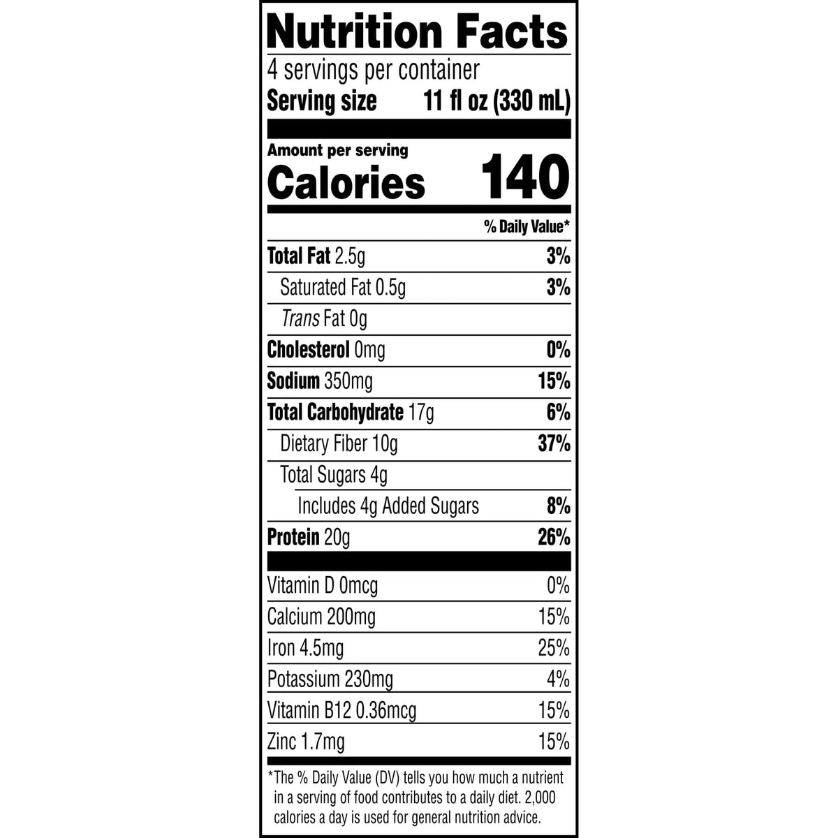 Double Chocolate Vegan Protein Shake 11 Fl Oz Pack of 12 O857