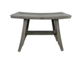 24" Gray Teak Shower Bench with Curved Seat Q397223