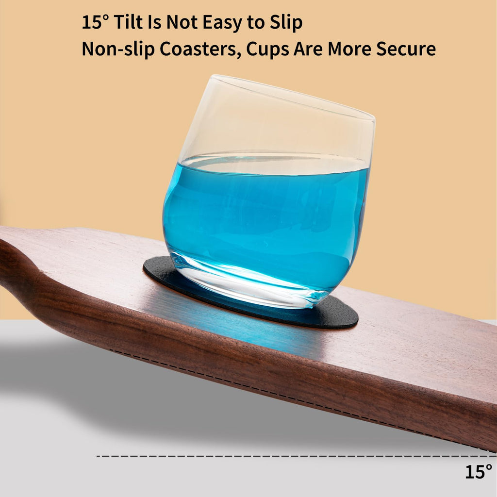 Faux Leather Drink Coasters with Holder, Set of 12 Y8494