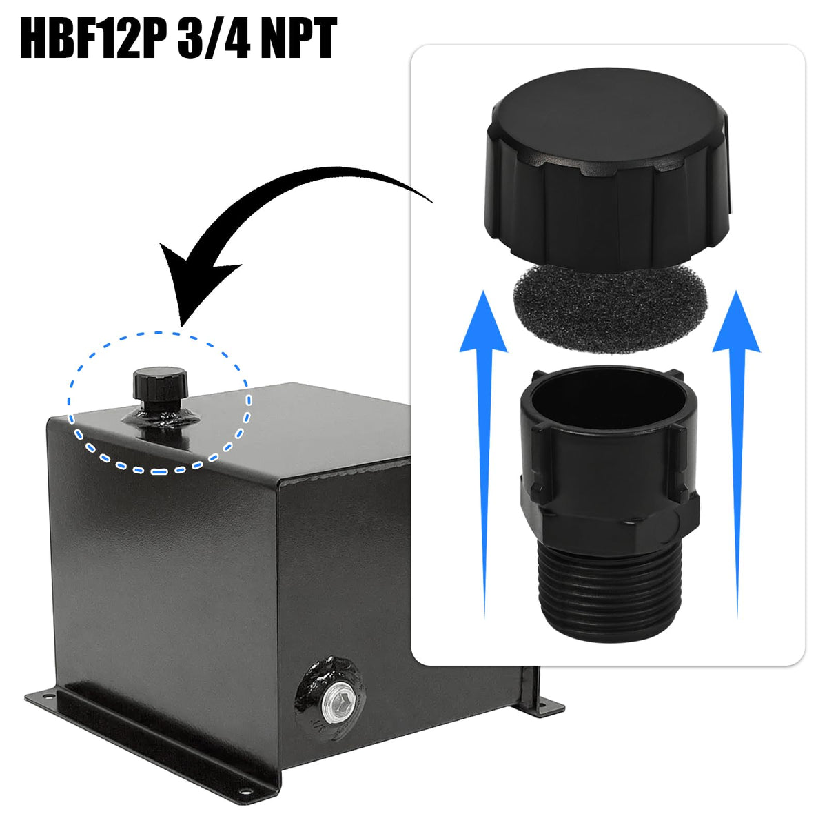 3/4 NPT Hydraulic Power Unit Poly Breather Cap S3863