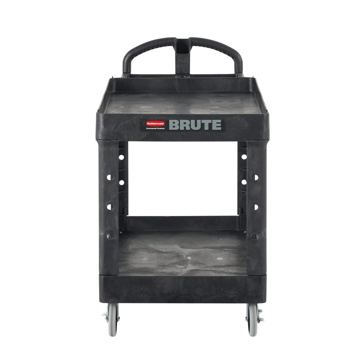 Black 2-Shelf Utility Cart with Lipped Shelves L37716