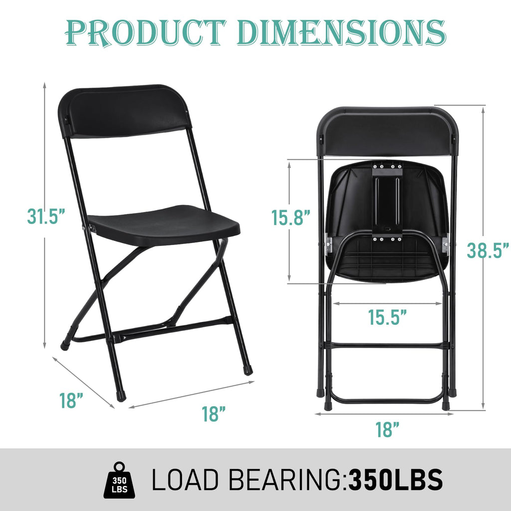 10 Pack Black Plastic Folding Chair P180
