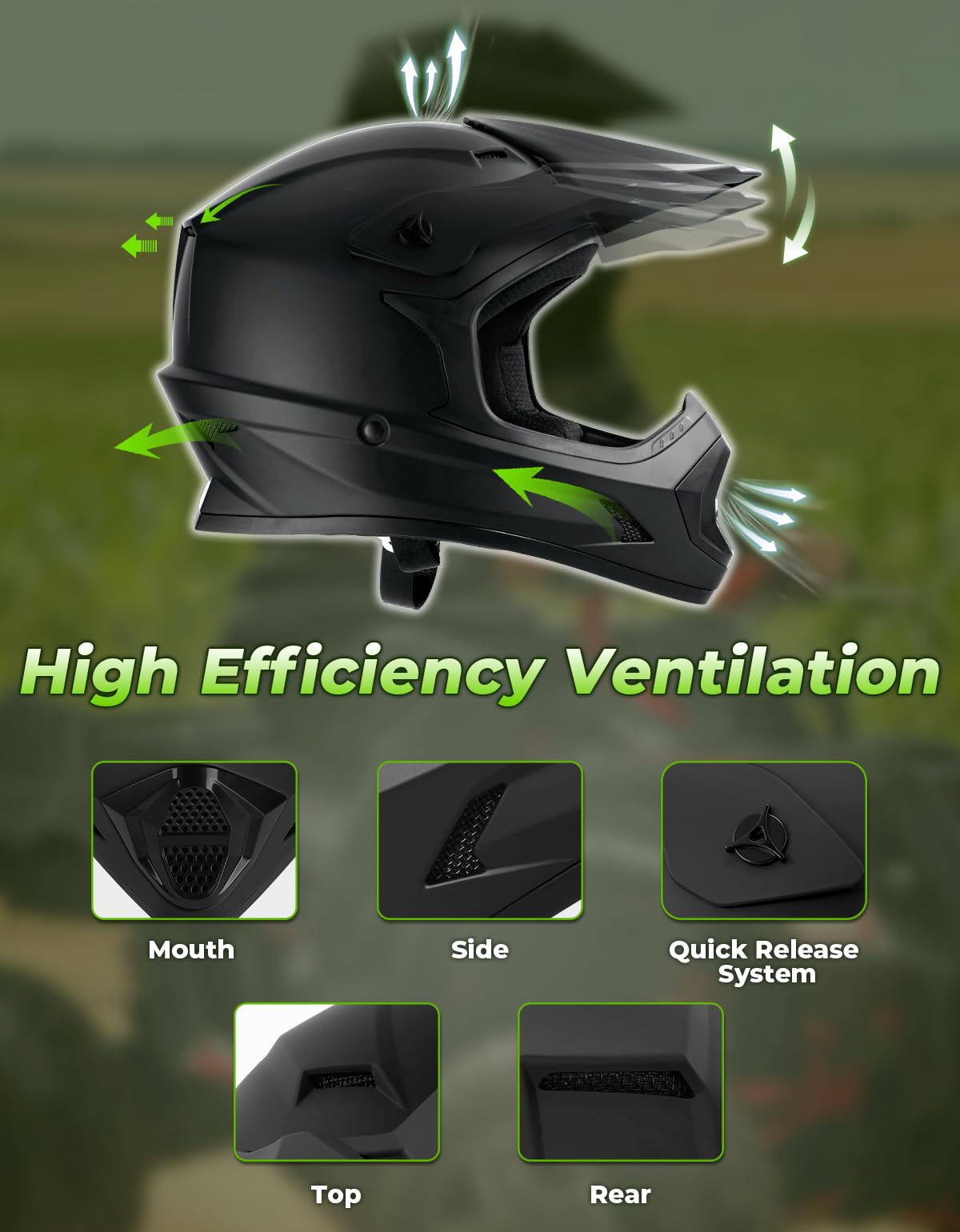 Kids Full Face Motorcycle Helmet C486
