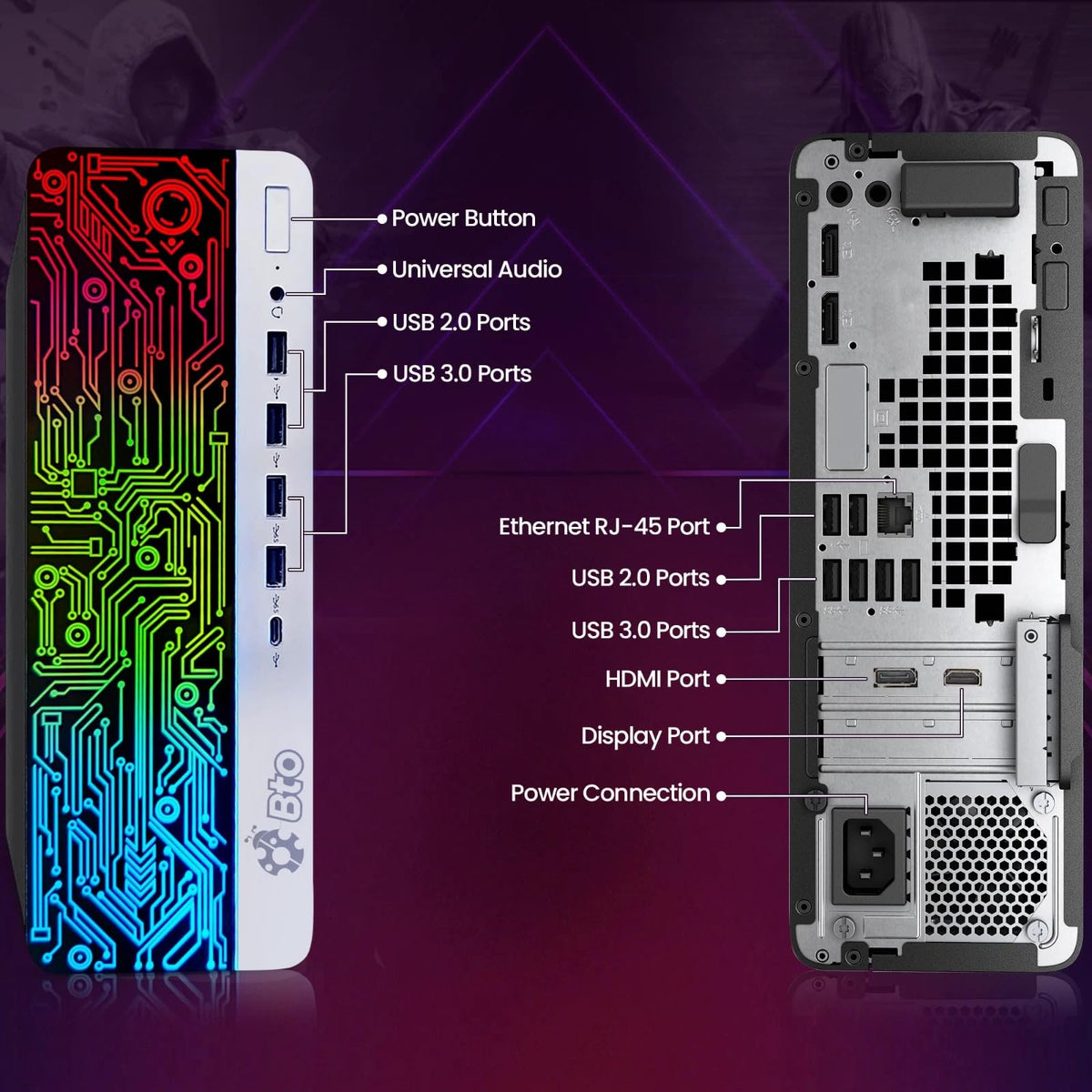 RGB Gaming Desktop PC Intel i5 16GB DDR4 512GB SSD GeForce GT 1030 G30944