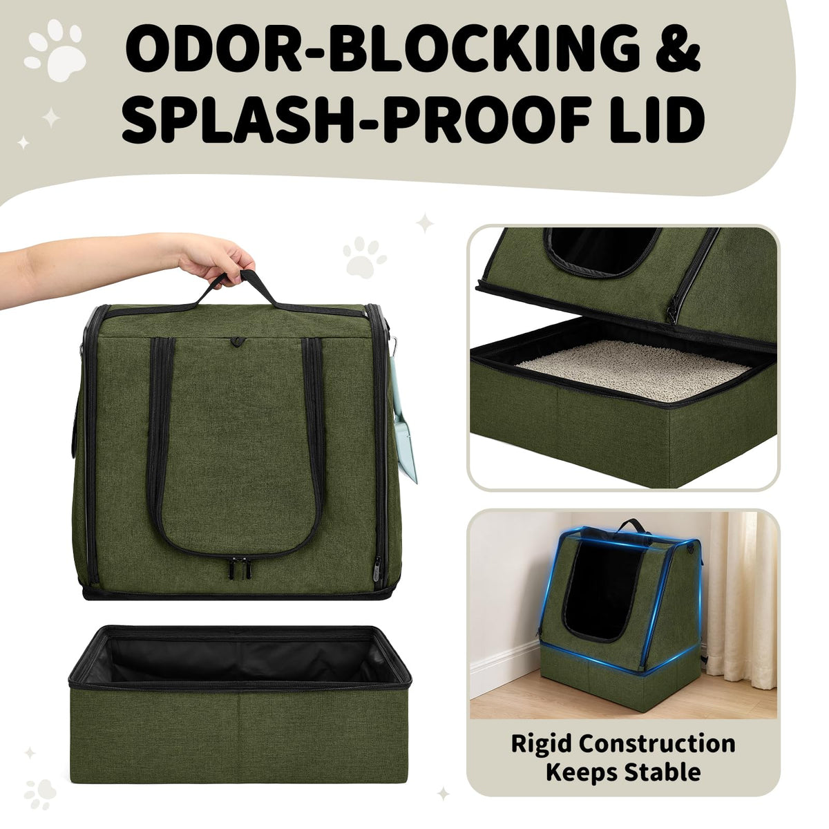 Portable Cat Litter Box with Waterproof Bag and Lid S451
