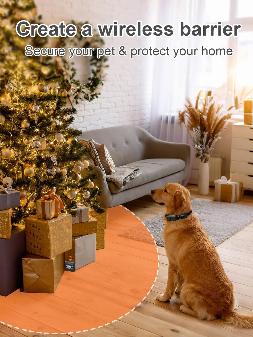 Wireless Rechargeable Indoor Pet Barrier with 6 Adjustable Range J147114