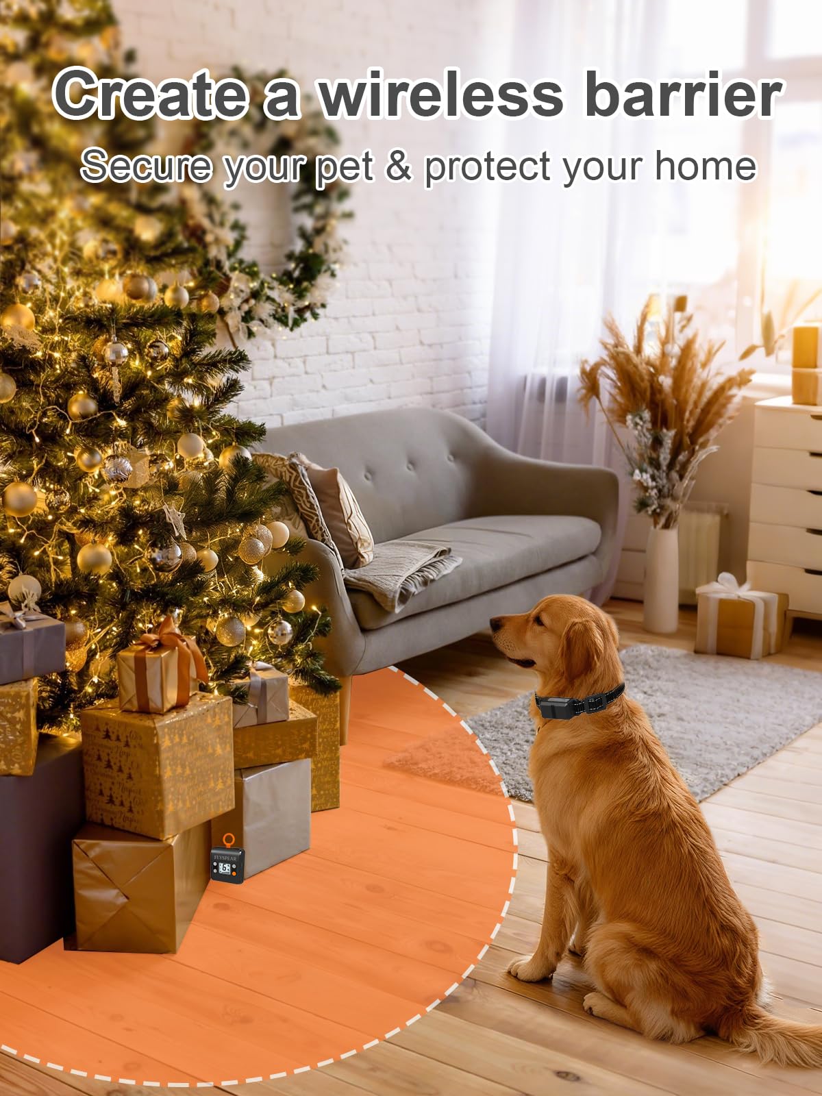 Wireless Rechargeable Indoor Pet Barrier with 6 Adjustable Range J147114