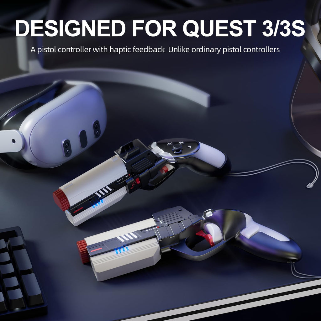 Controller Accessories Haptic Gun Stock Cover Compatible with Meta Quest 3S and Meta Quest 3 L51126