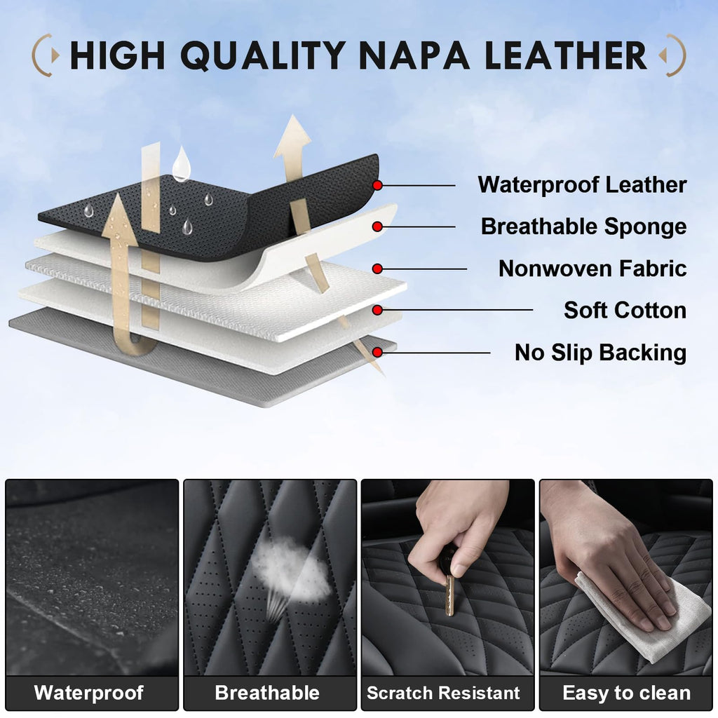 Leather Seat Covers Full Set Waterproof Custom Fit D586284