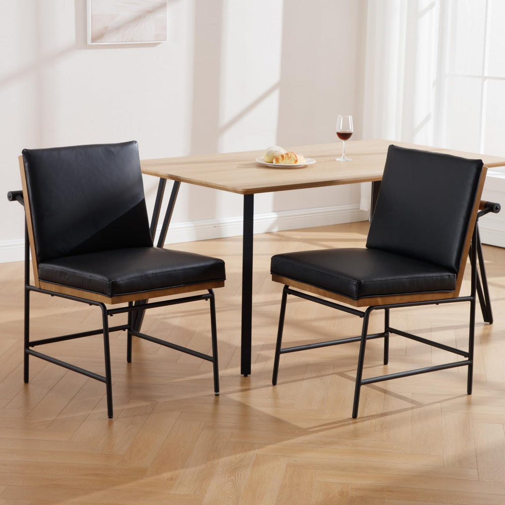 Black PU Dining Chairs Set of 2 R5036