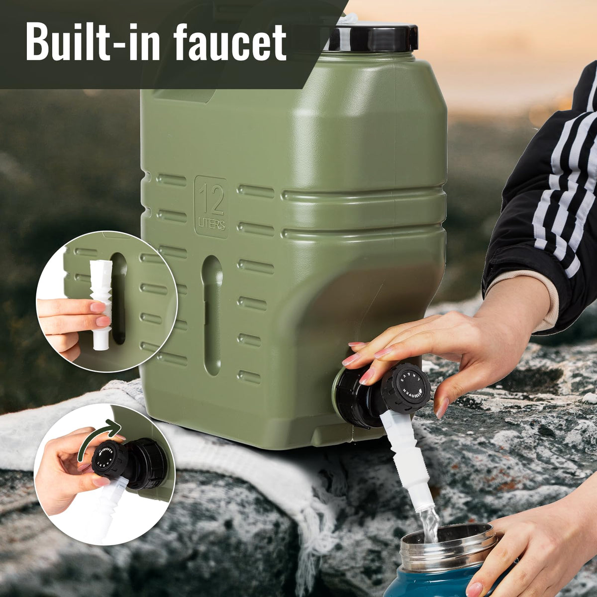 3.2 Gallon Camping Water Jug with Spout Y44208